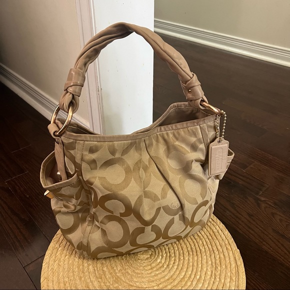 Coach Signature Canvas Leather handle Bag - Picture 1 of 13